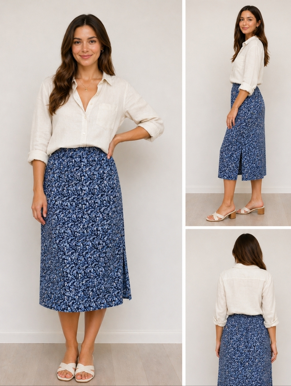 NWT Crew Floral Midi Skirt